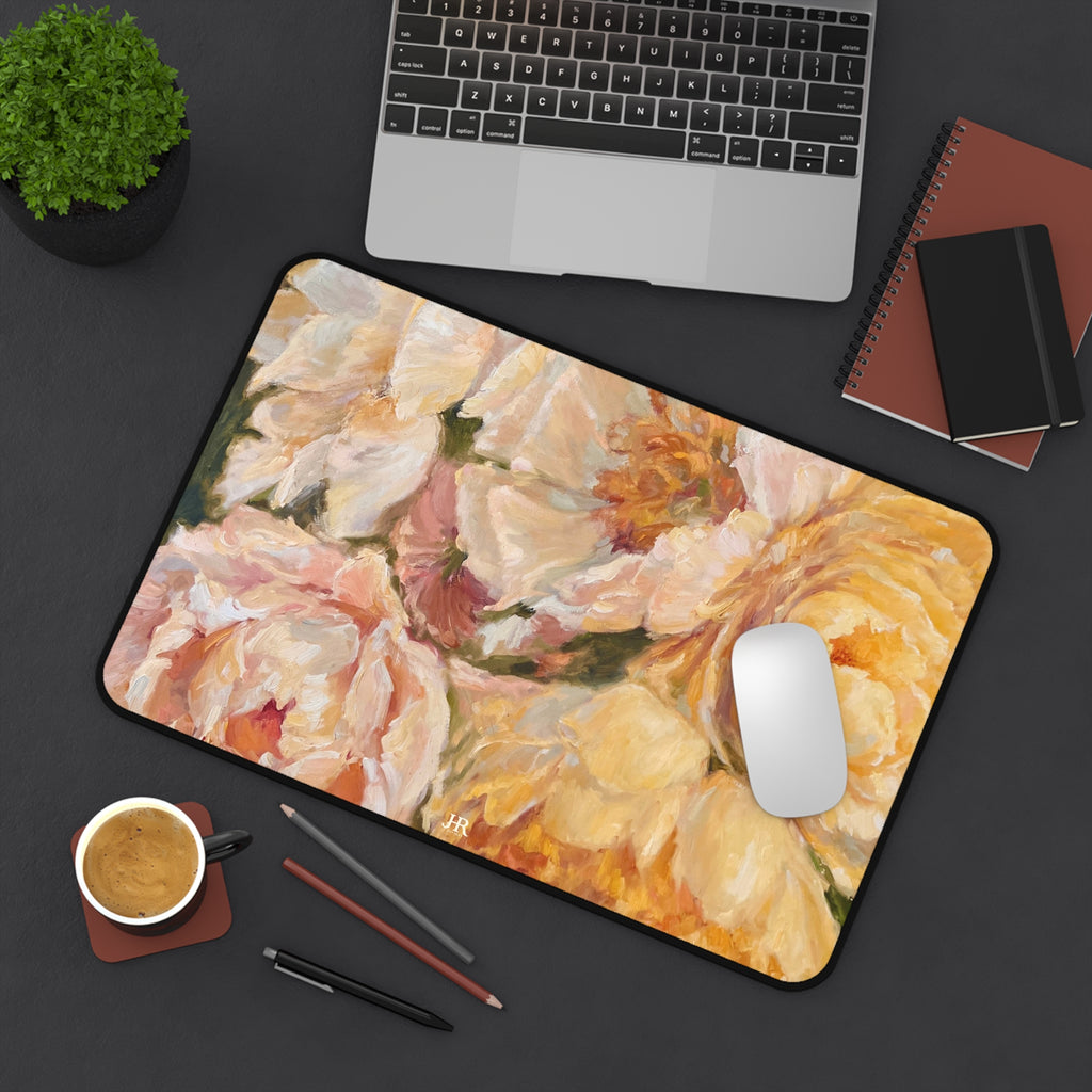 Yellow Peony Desk Mat