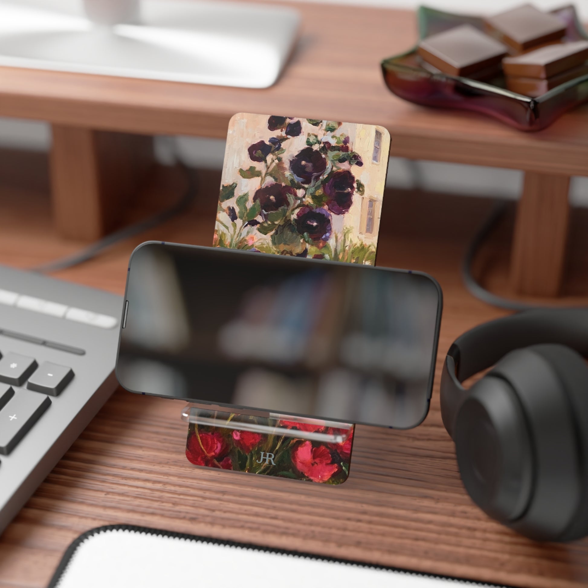 Hollyhock Poppy Phone Stand