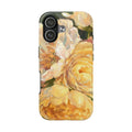 Phone case design with Yellow peony floral painting  