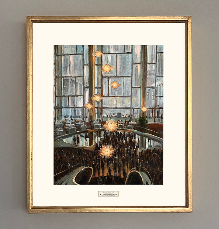 All Else is Folly framed oil painting featuring the Metropolitan Opera House. By artist Jennifer Hansen Rolli.