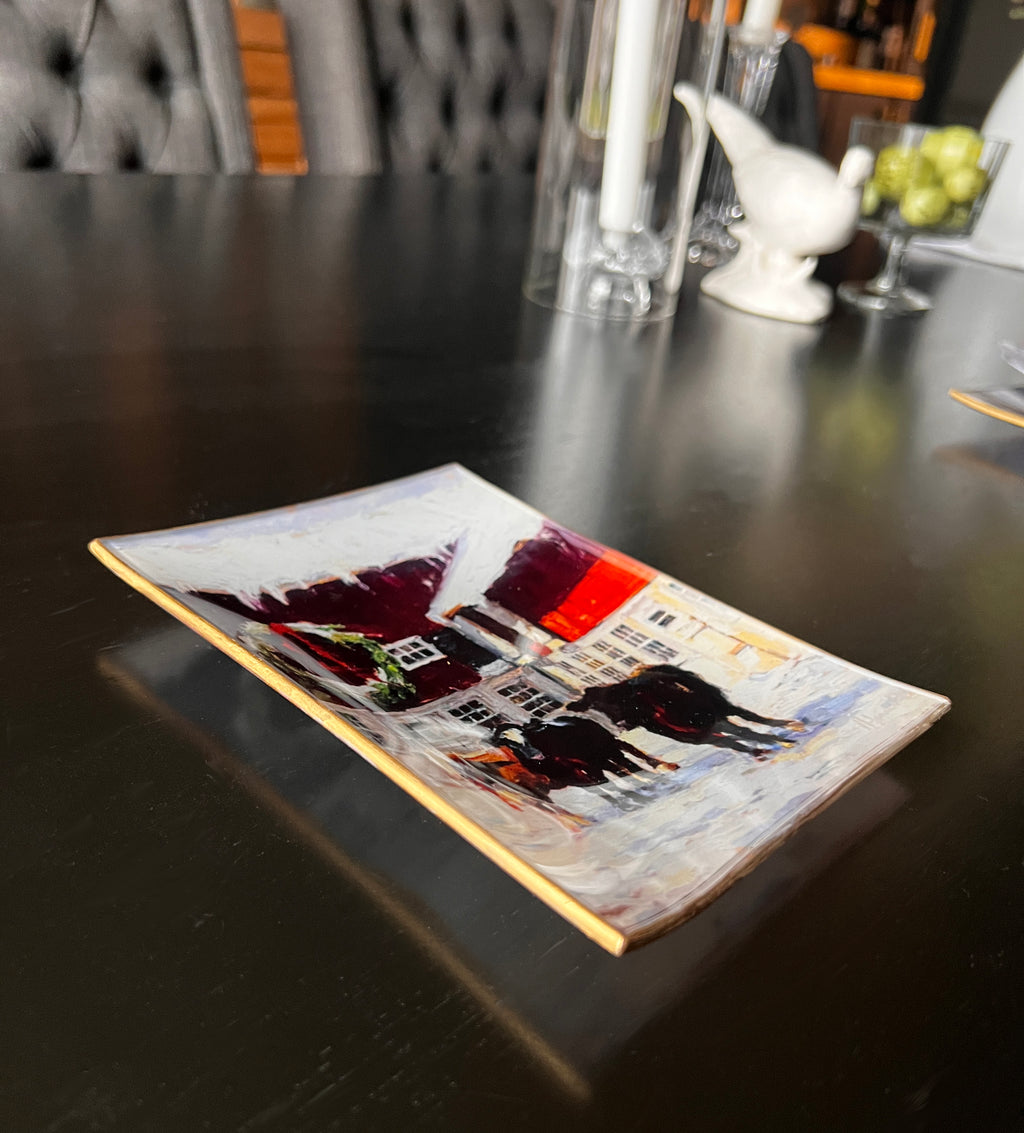 December Miracle Glass Curio Tray