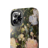 iPhone 12 Pro max case close up featuring a budding peony painting by artist Jennifer Hansen Rolli.