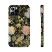 Iphone 12 pro max case featuring a budding peony painting by artist Jennifer Hansen Rolli.