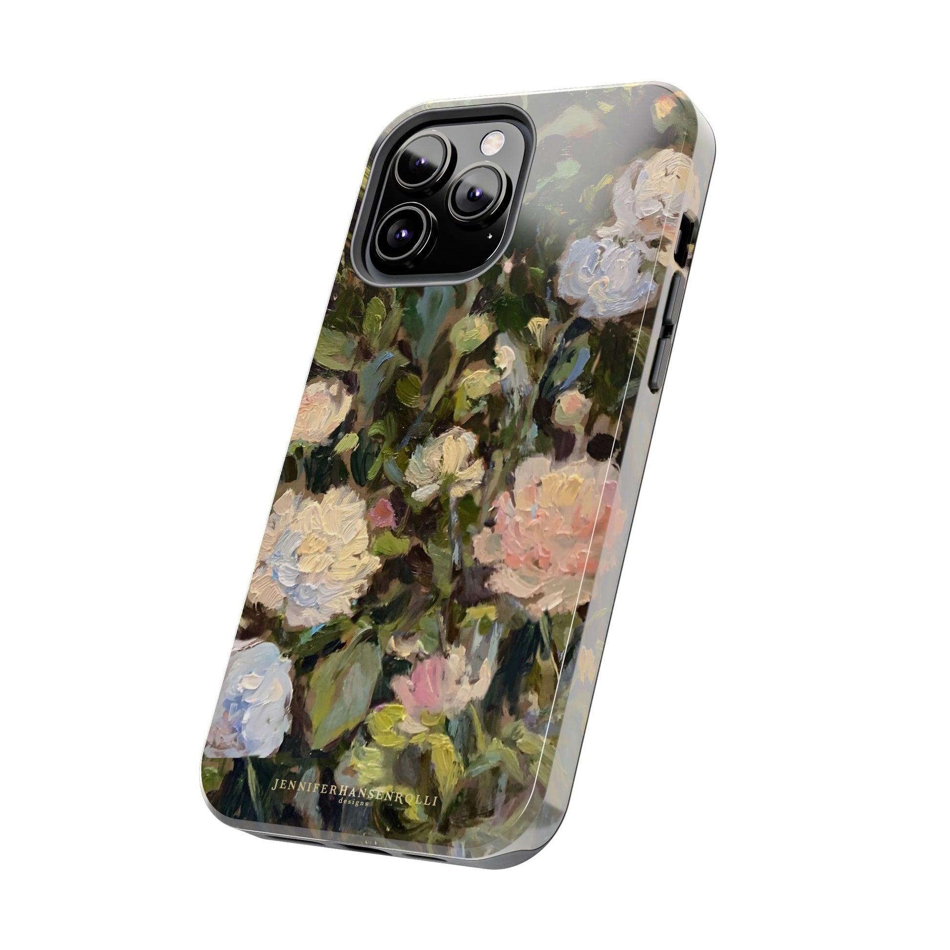 Iphone-13-pro-budding-peony-phone-case-side-view-jennifer-hansen-rolli