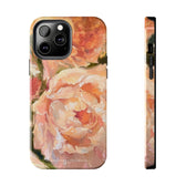 iPhone 13 Pro max case featuring a pink peony painting by artist Jennifer Hansen Rolli.