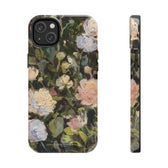 Iphone 14 plus case featuring a budding peony painting by artist Jennifer Hansen Rolli.