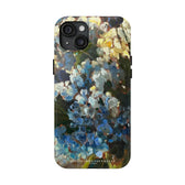 Iphone 15 plus blue hydrangea phone case.