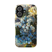 Blue flower phone case for an Iphone 16.