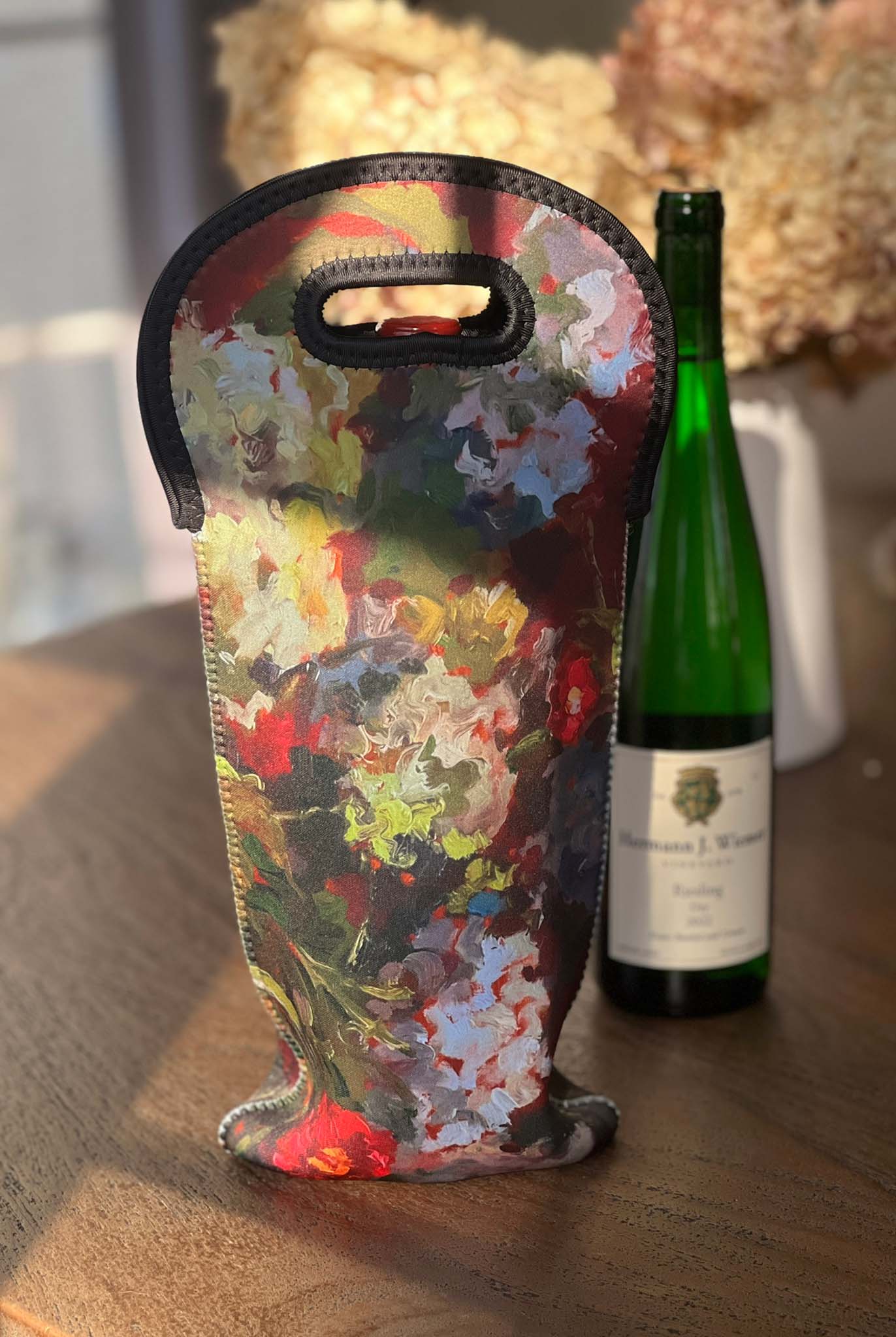 Garden Hydrangea Wine Tote Bag