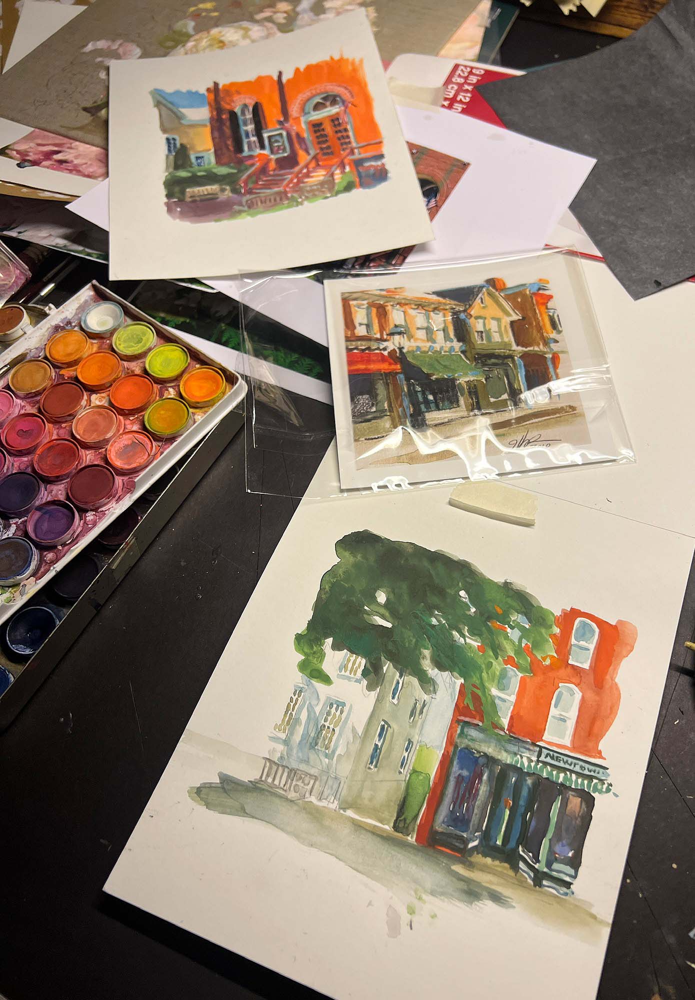 Six Framed Newtown Prints