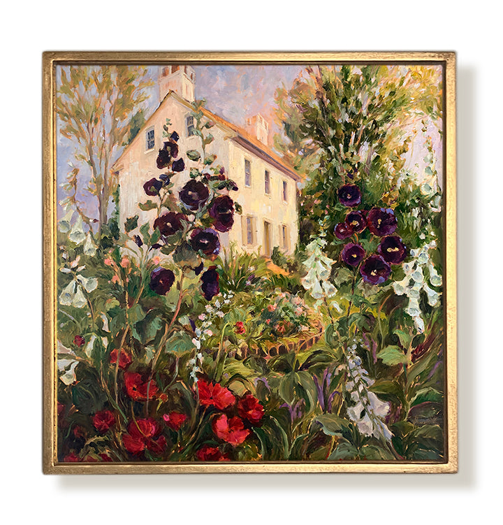 The River Garden framed oil painting by Jennifer Hansen Rolli.