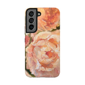 Samsung Galaxy S22 case featuring a pink peony painting by artist Jennifer Hansen Rolli.
