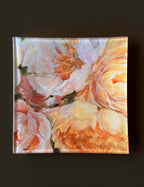 Yellow Peony Glass Curio Tray