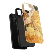 iPhone 16 impact resistant phone case featuring a yellow peony painting by artist Jennifer Hansen Rolli.
