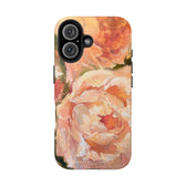 iPhone 16 plus case featuring a pink peony painting by artist Jennifer Hansen Rolli.